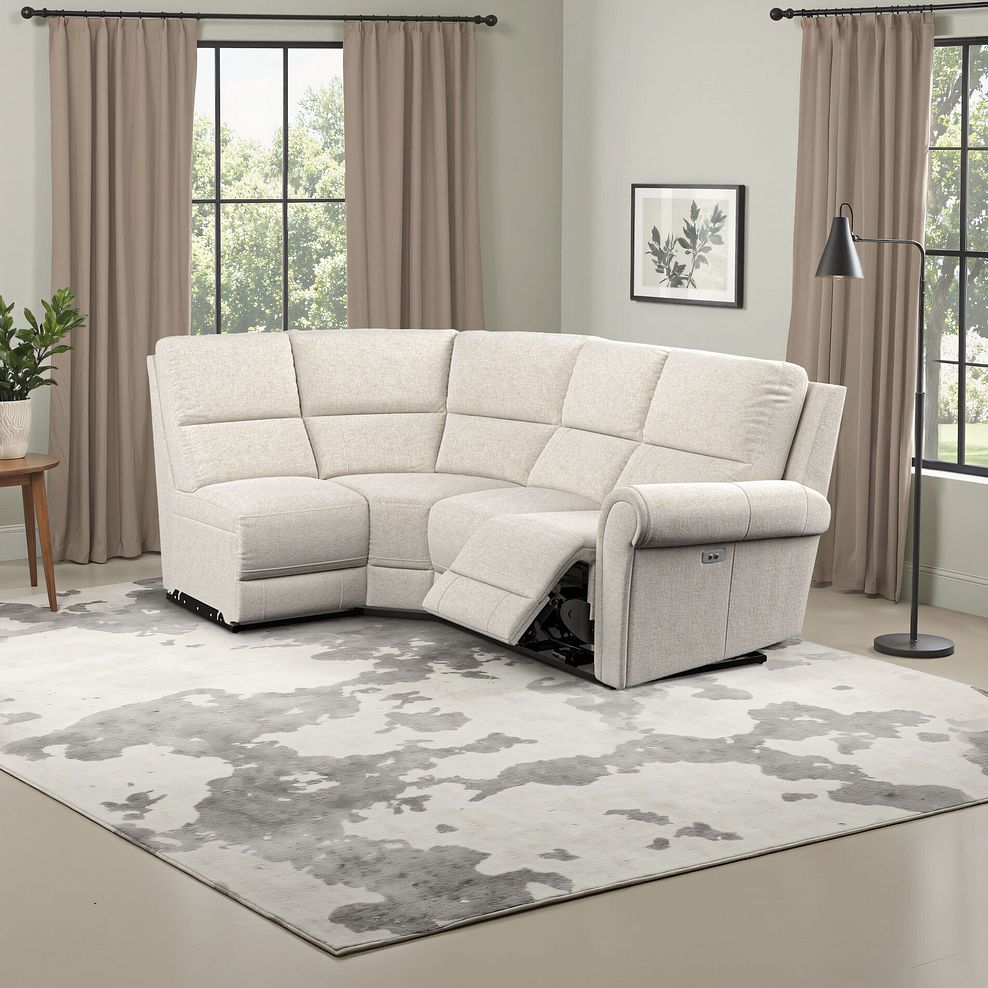 Colorado Electric Reclining Modular Group 5 in Hopsack Natural Fabric 1