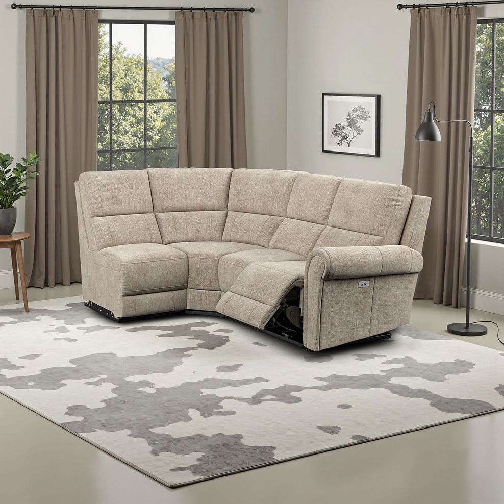 Colorado Electric Reclining Modular Group 5 in Jetta Beige Fabric 1