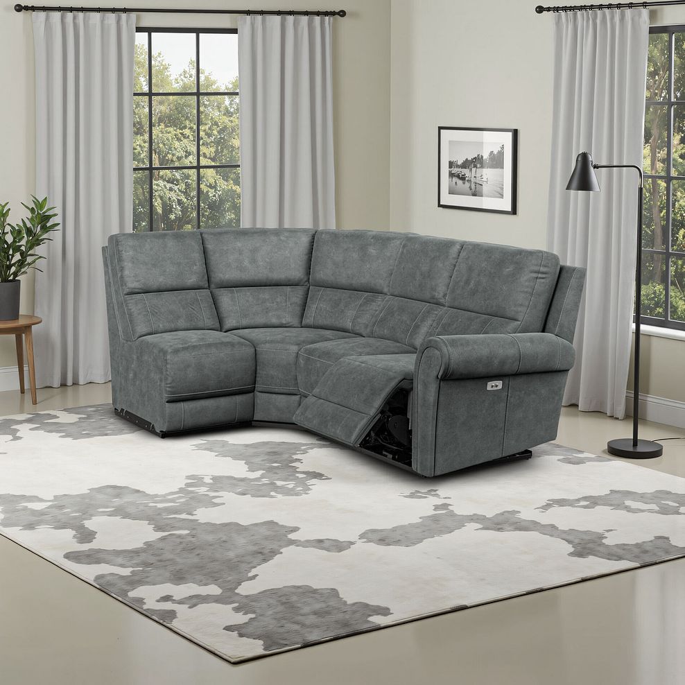 Colorado Electric Reclining Modular Group 5 in Miller Grey Fabric 1