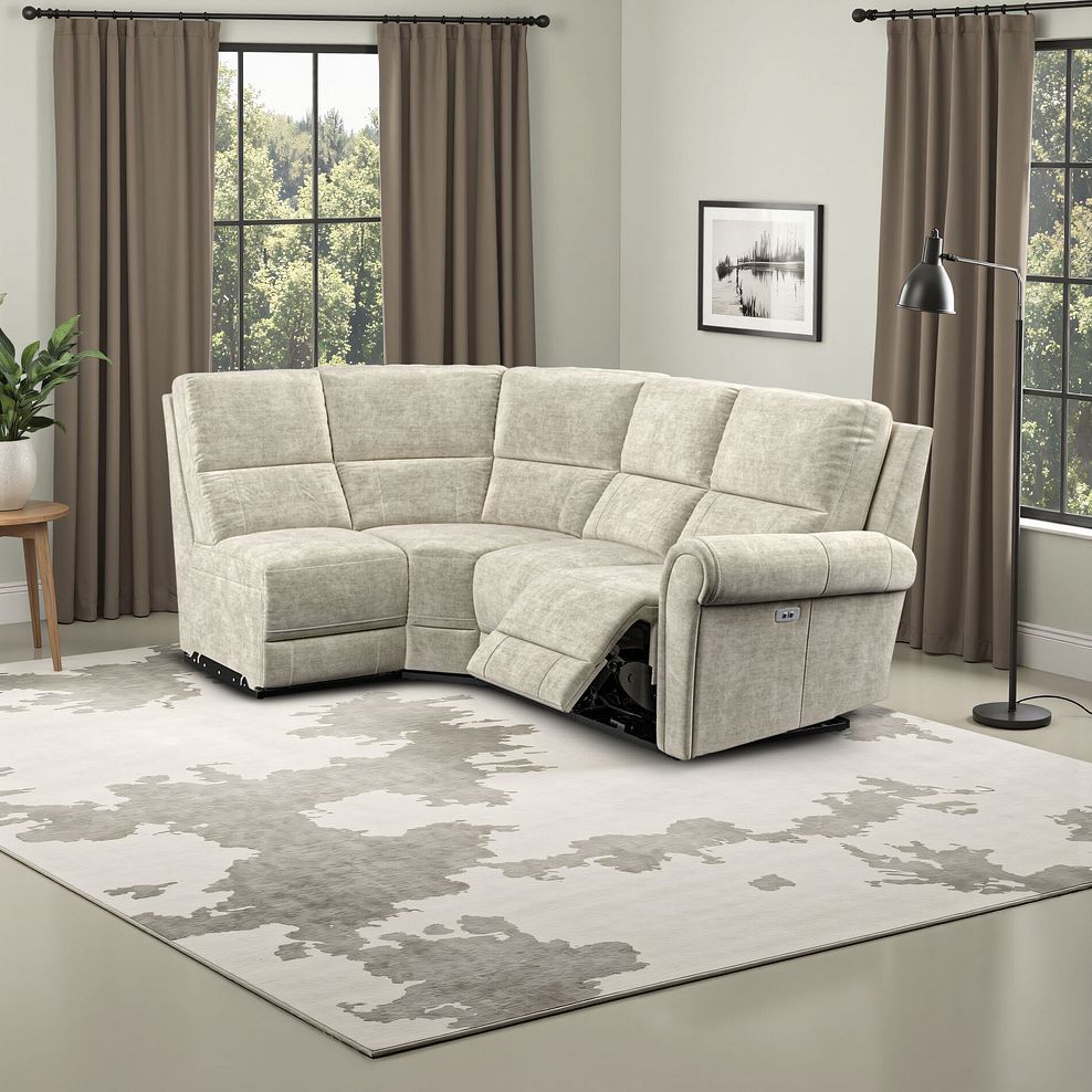 Colorado Electric Reclining Modular Group 5 in Plush Beige Fabric 1