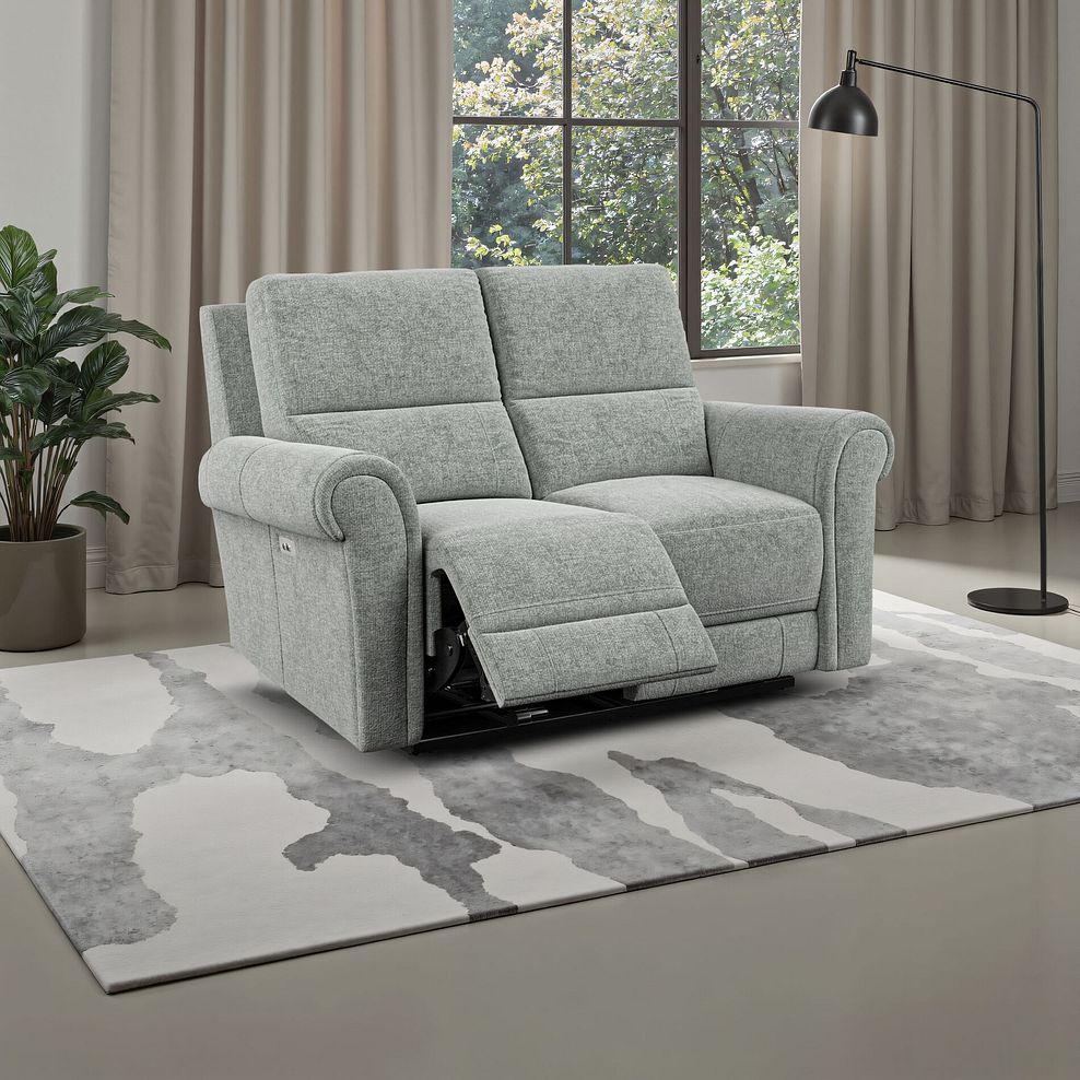 Colorado Electric Reclining Modular Group 8 in Hopsack Platinum Fabric 1