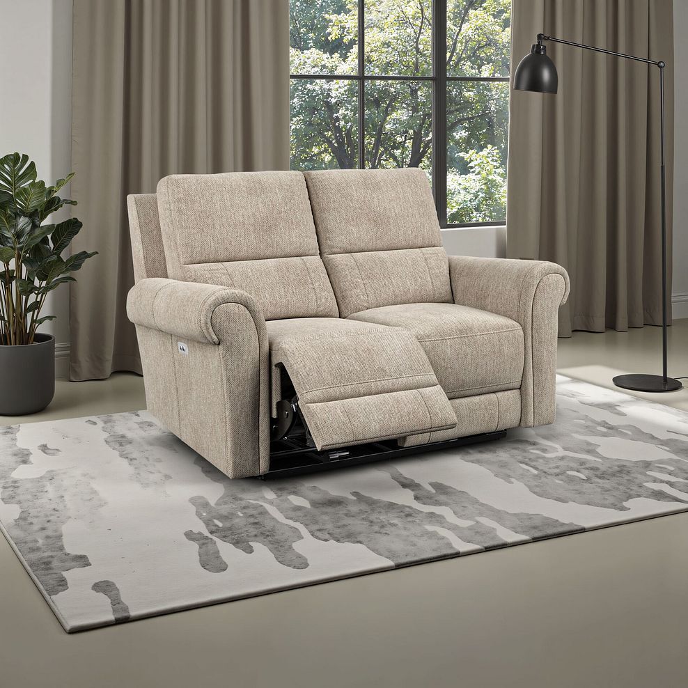 Colorado Electric Reclining Modular Group 8 in Jetta Beige Fabric 1