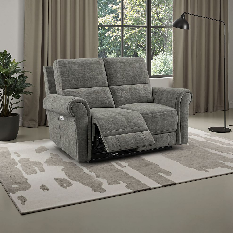 Colorado Electric Reclining Modular Group 8 in Plush Charcoal Fabric 1