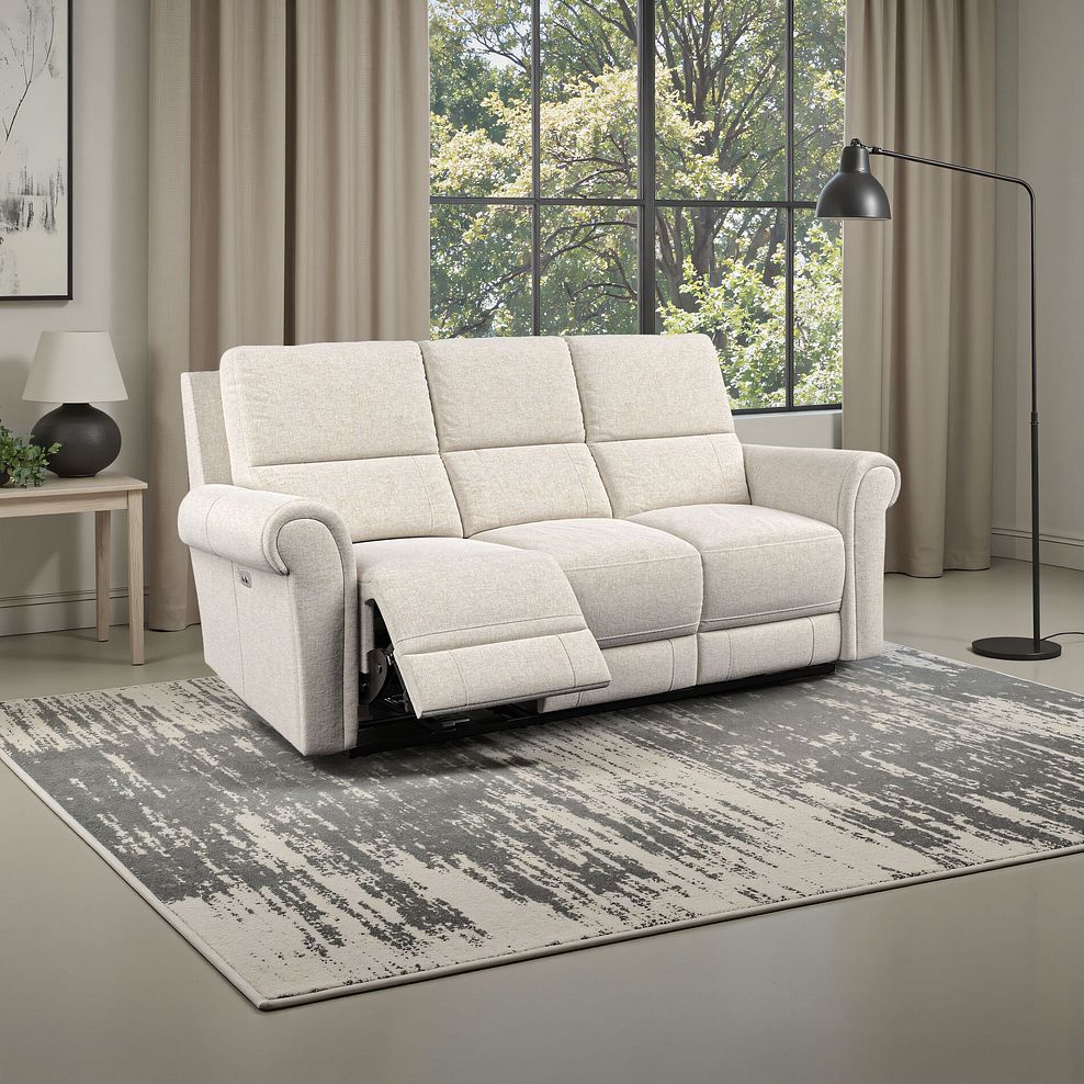 Colorado Electric Reclining Modular Group 9 in Hopsack Natural Fabric 1