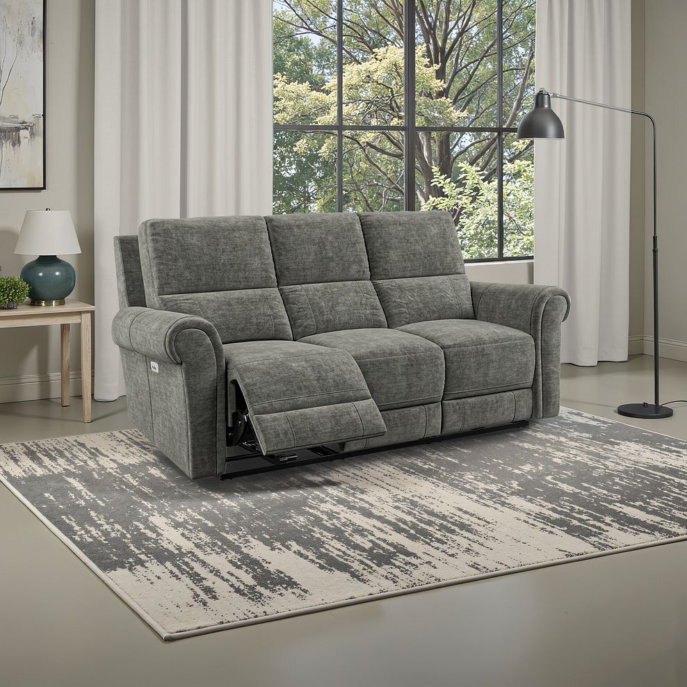 Colorado Electric Reclining Modular Group 9 in Plush Charcoal Fabric 14