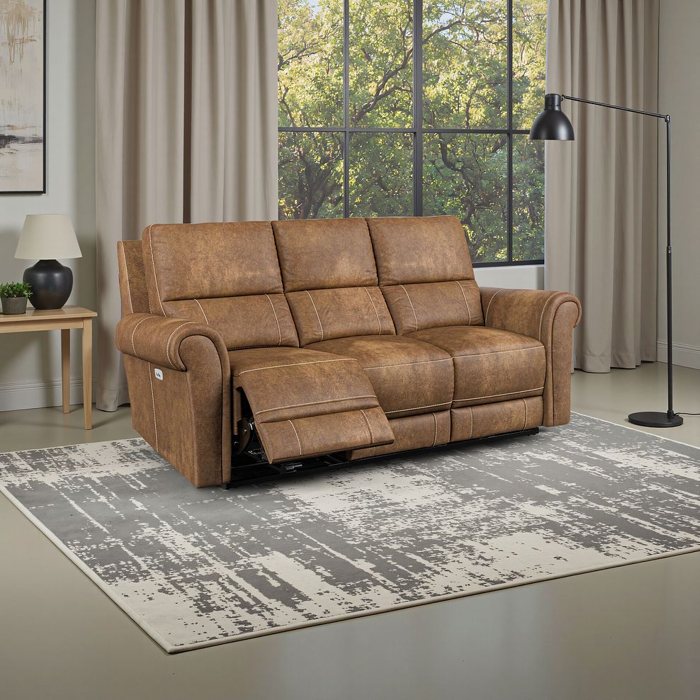 Colorado Electric Reclining Modular Group 9 in Ranch Brown Fabric 13