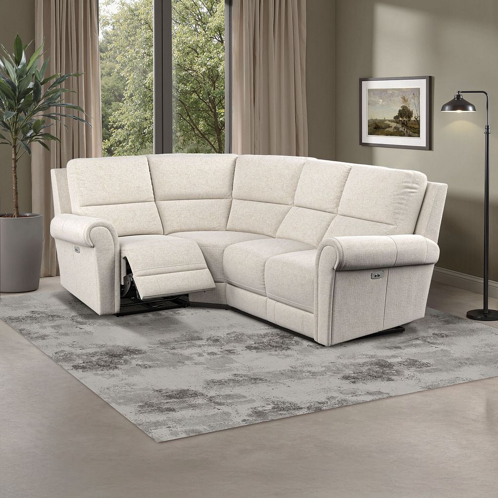 Colorado Electric Reclining Right Hand Modular Group 2 in Hopsack Natural Fabric 1