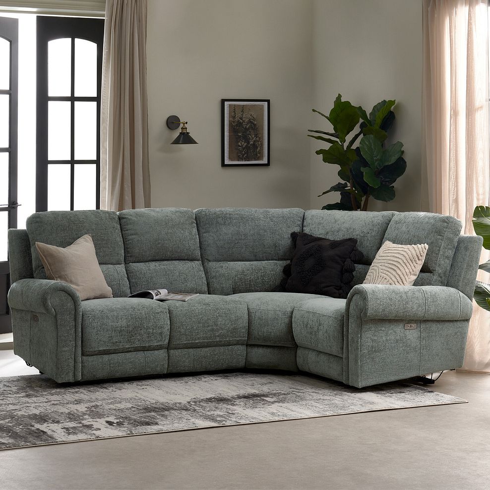 Colorado Electric Reclining Right Hand Modular Group 2 in Hopsack Platinum Fabric 2