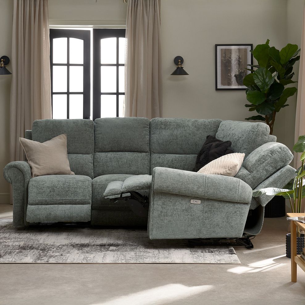 Colorado Electric Reclining Right Hand Modular Group 2 in Hopsack Platinum Fabric 3