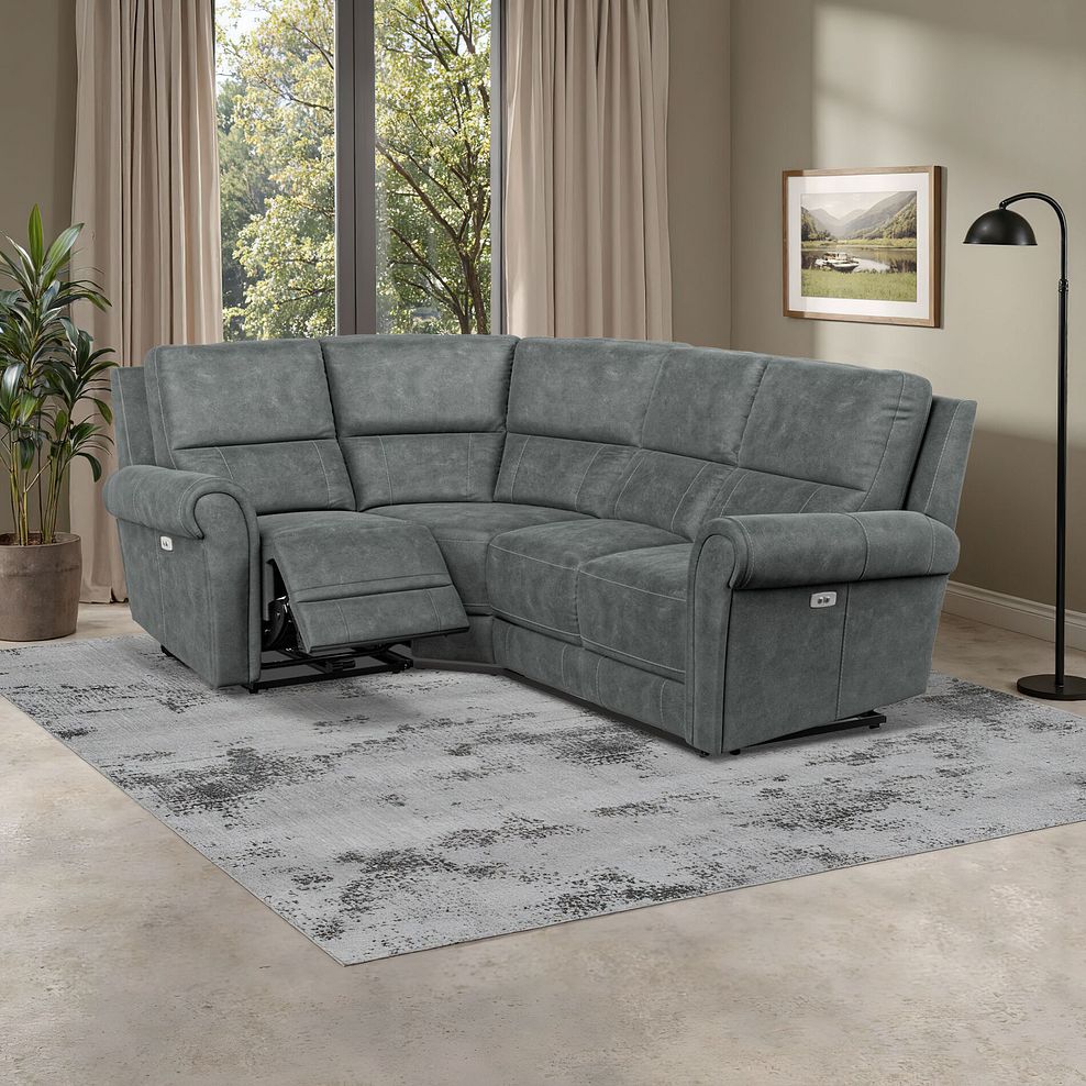 Colorado Electric Reclining Right Hand Modular Group 2 in Miller Grey Fabric 1