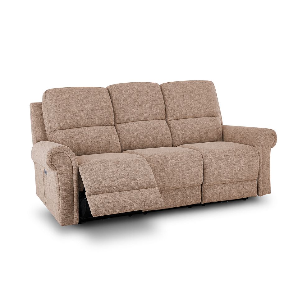 Colorado 3 Seater Electric Recliner in Jetta Beige Fabric Thumbnail 3