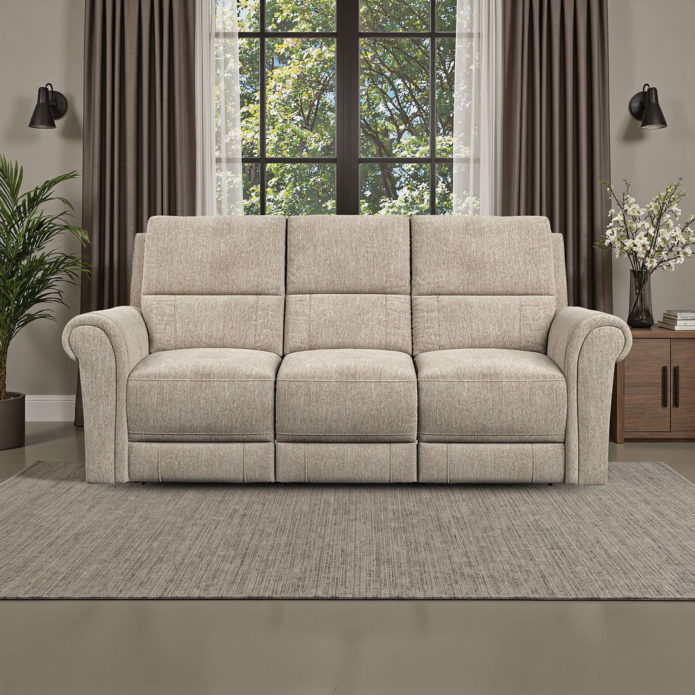 Colorado 3 Seater Sofa in Jetta Beige Fabric 1