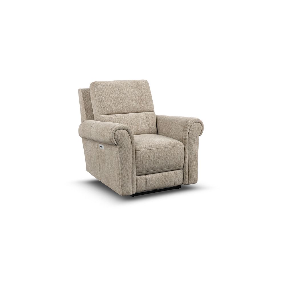 Colorado Electric Recliner Armchair in Jetta Beige Fabric 1