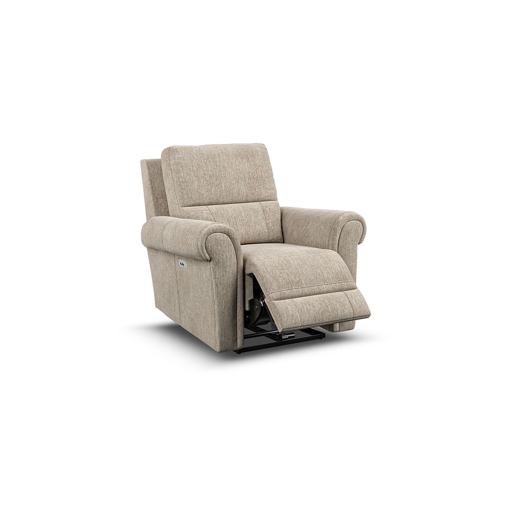 Colorado Electric Recliner Armchair in Jetta Beige Fabric 2