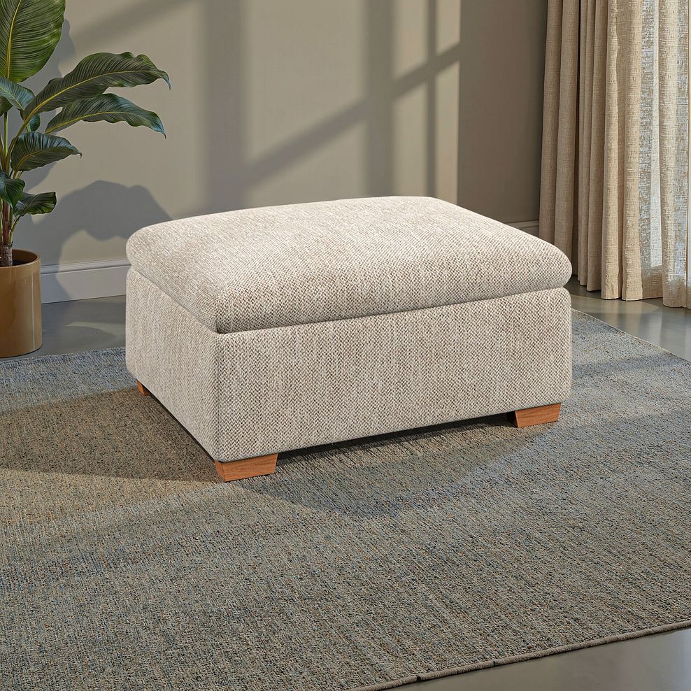 Colorado Storage Footstool in Jetta Beige Fabric 1