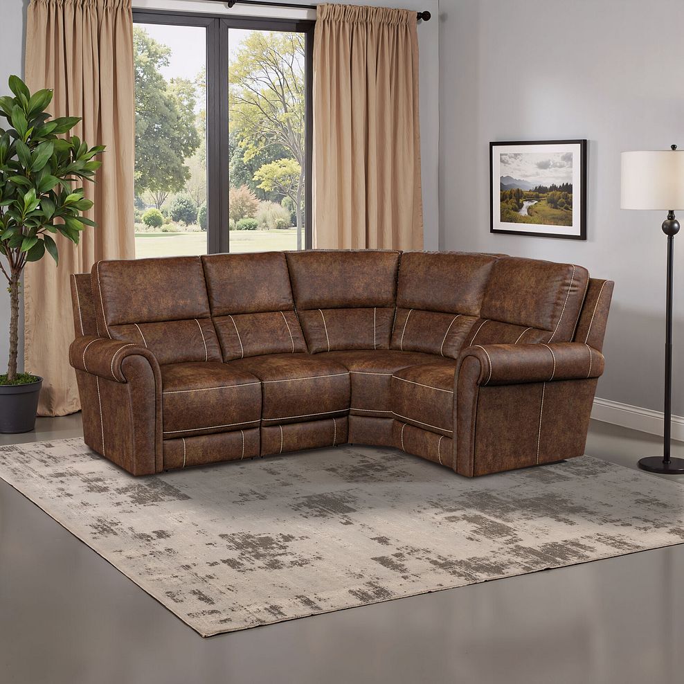 Colorado Left Hand Modular Group 2 in Ranch Dark Brown Fabric 1