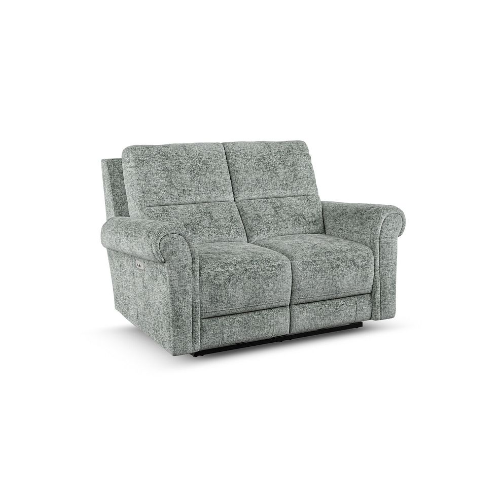 Colorado 2 Seater Electric Recliner in Hopsack Platinum Fabric 1