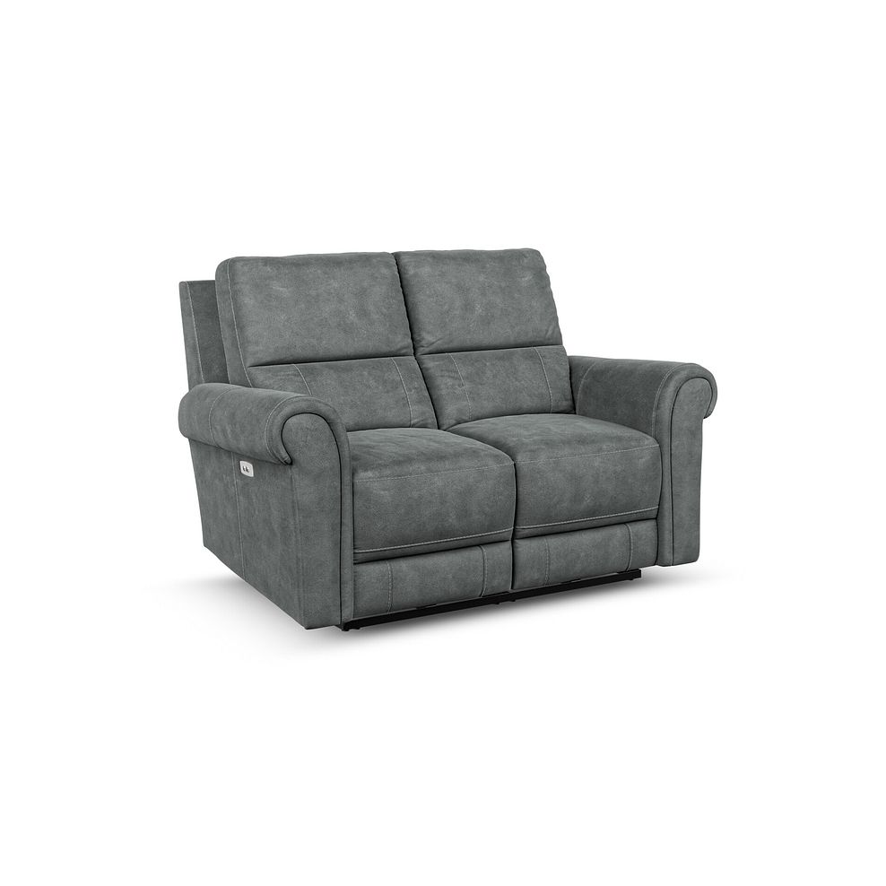 Colorado 2 Seater Electric Recliner in Miller Grey Fabric 1