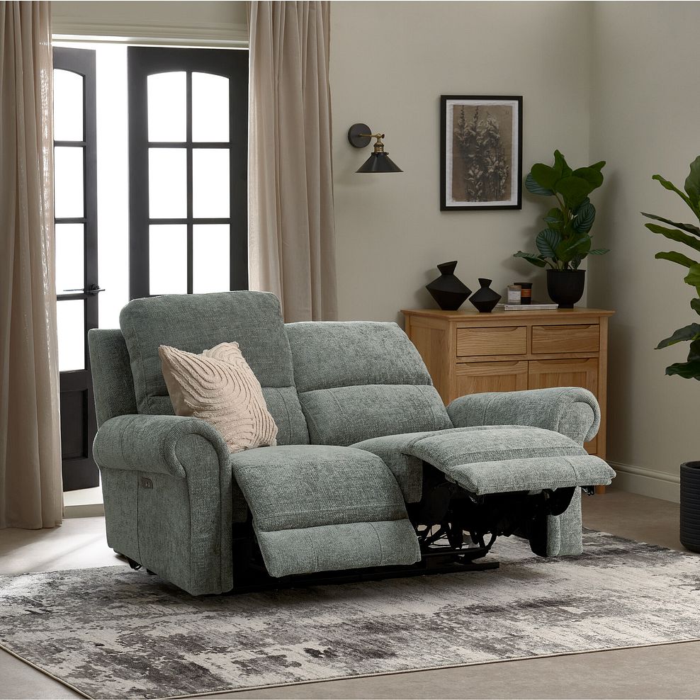 Colorado 2 Seater Electric Recliner in Hopsack Platinum Fabric 2