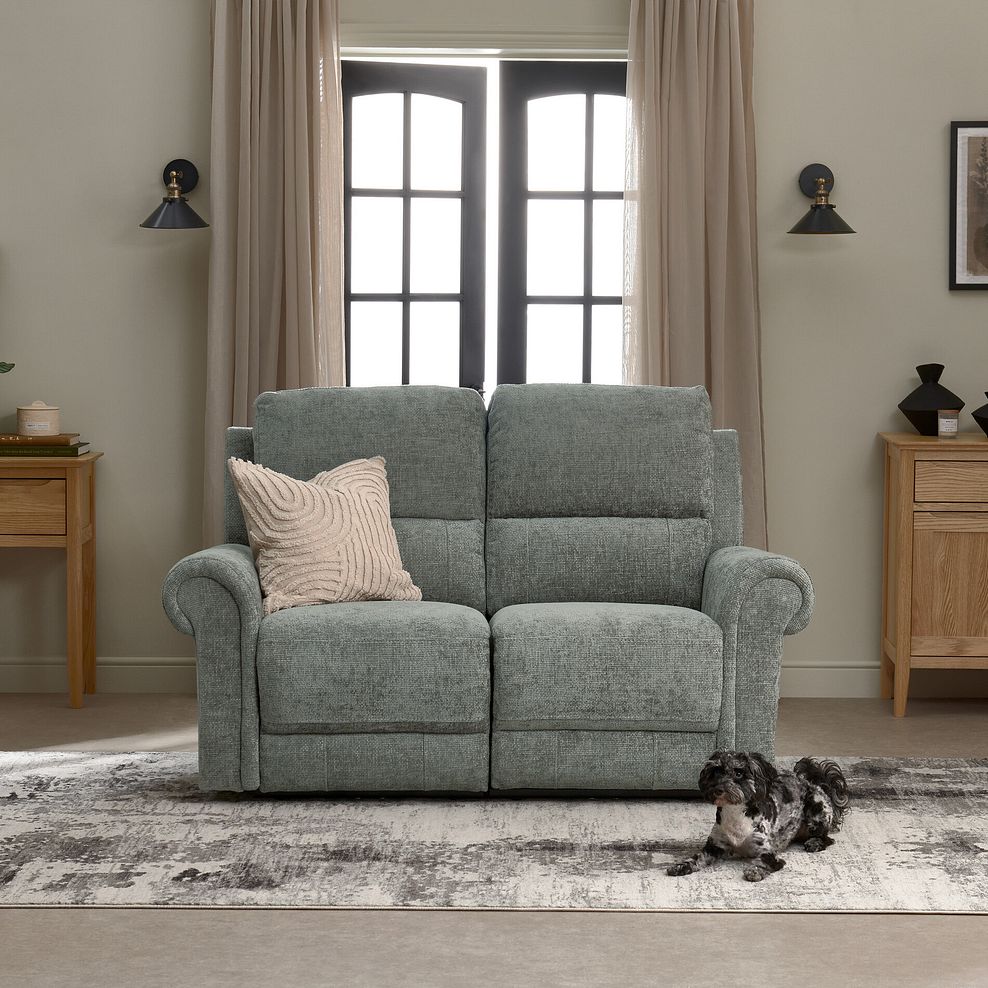 Colorado 2 Seater Electric Recliner in Hopsack Platinum Fabric 4