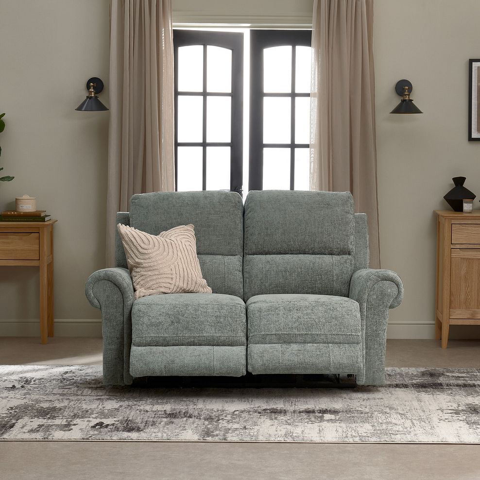 Colorado 2 Seater Electric Recliner in Hopsack Platinum Fabric 7