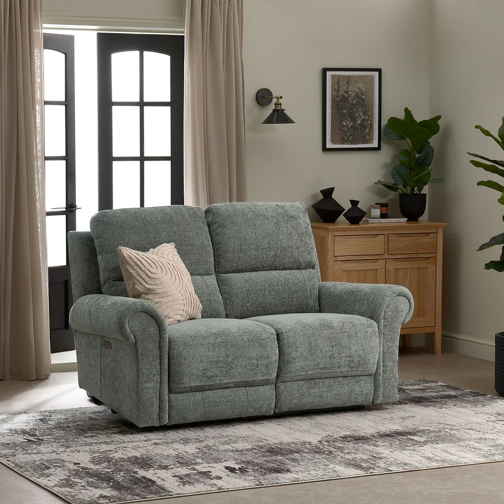 Colorado 2 Seater Electric Recliner in Hopsack Platinum Fabric 3