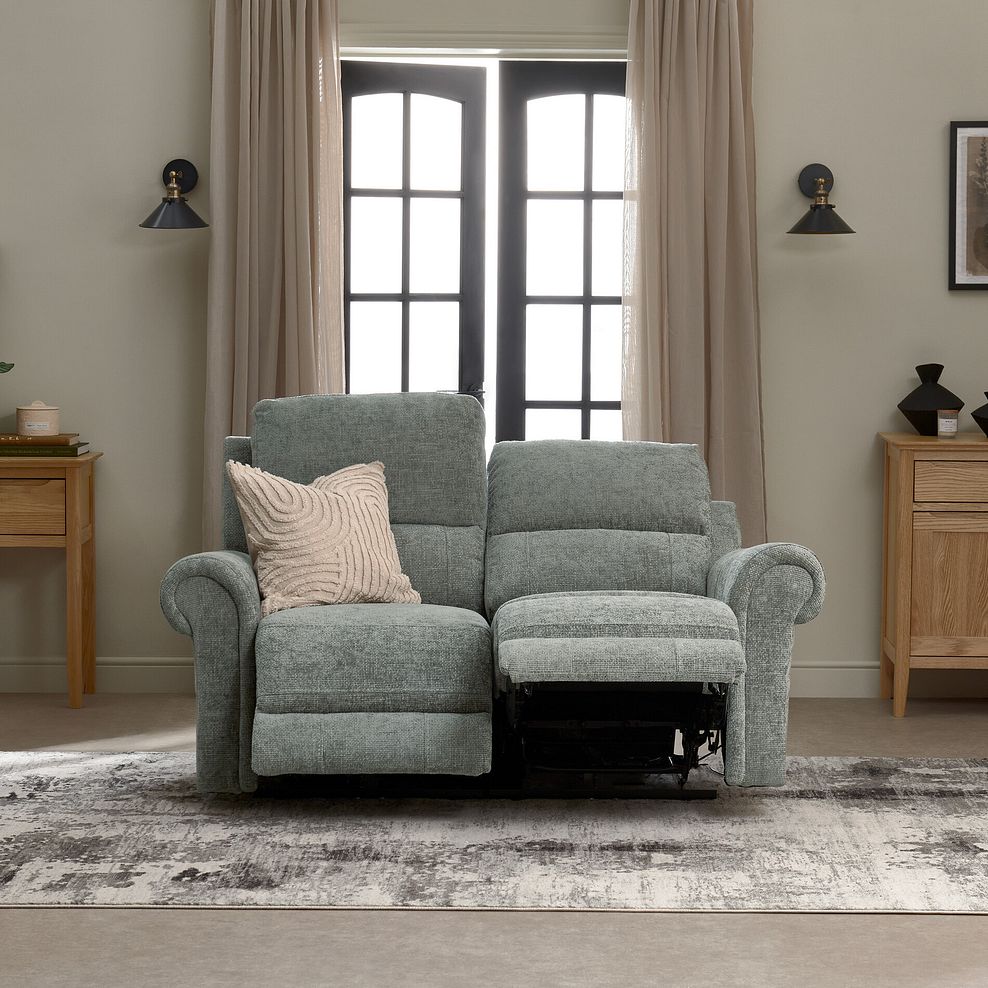 Colorado 2 Seater Electric Recliner in Hopsack Platinum Fabric 6