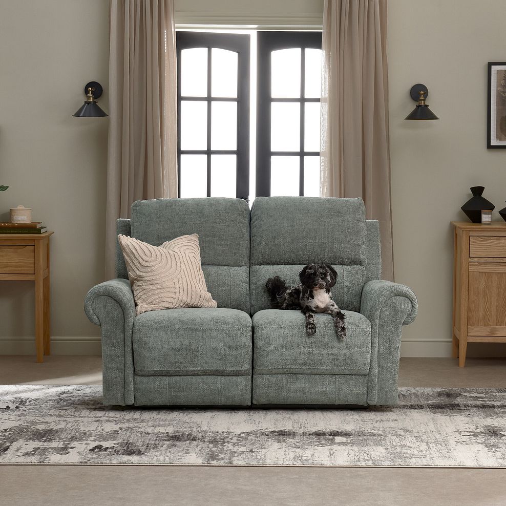 Colorado 2 Seater Electric Recliner in Hopsack Platinum Fabric 5