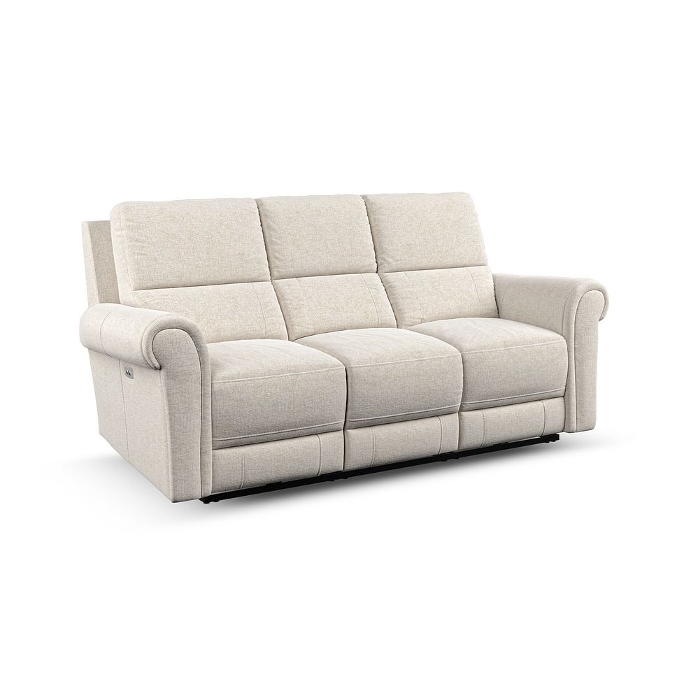 Colorado 3 Seater Electric Recliner in Hopsack Natural Fabric 2