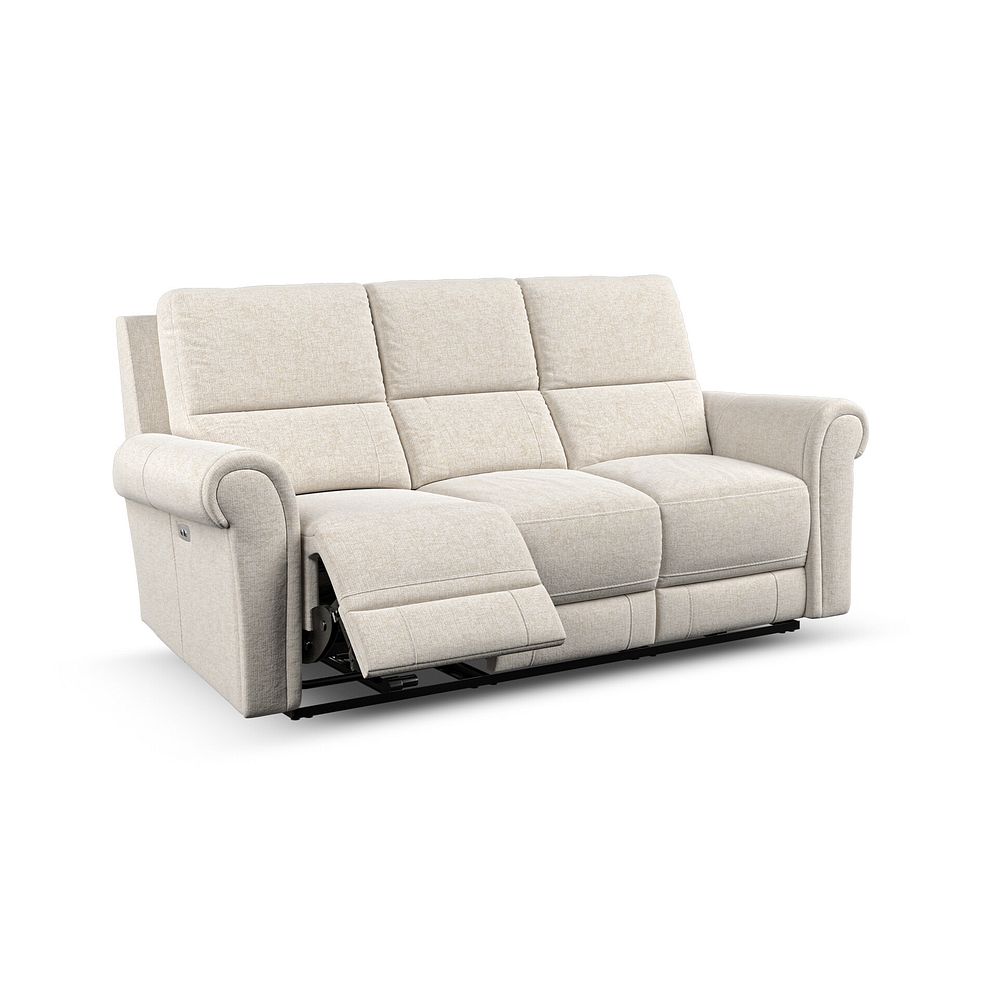 Colorado 3 Seater Electric Recliner in Hopsack Natural Fabric 3