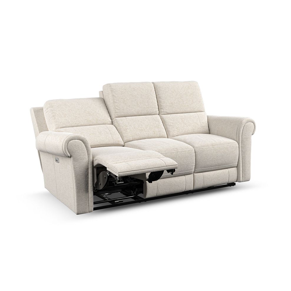 Colorado 3 Seater Electric Recliner in Hopsack Natural Fabric 4