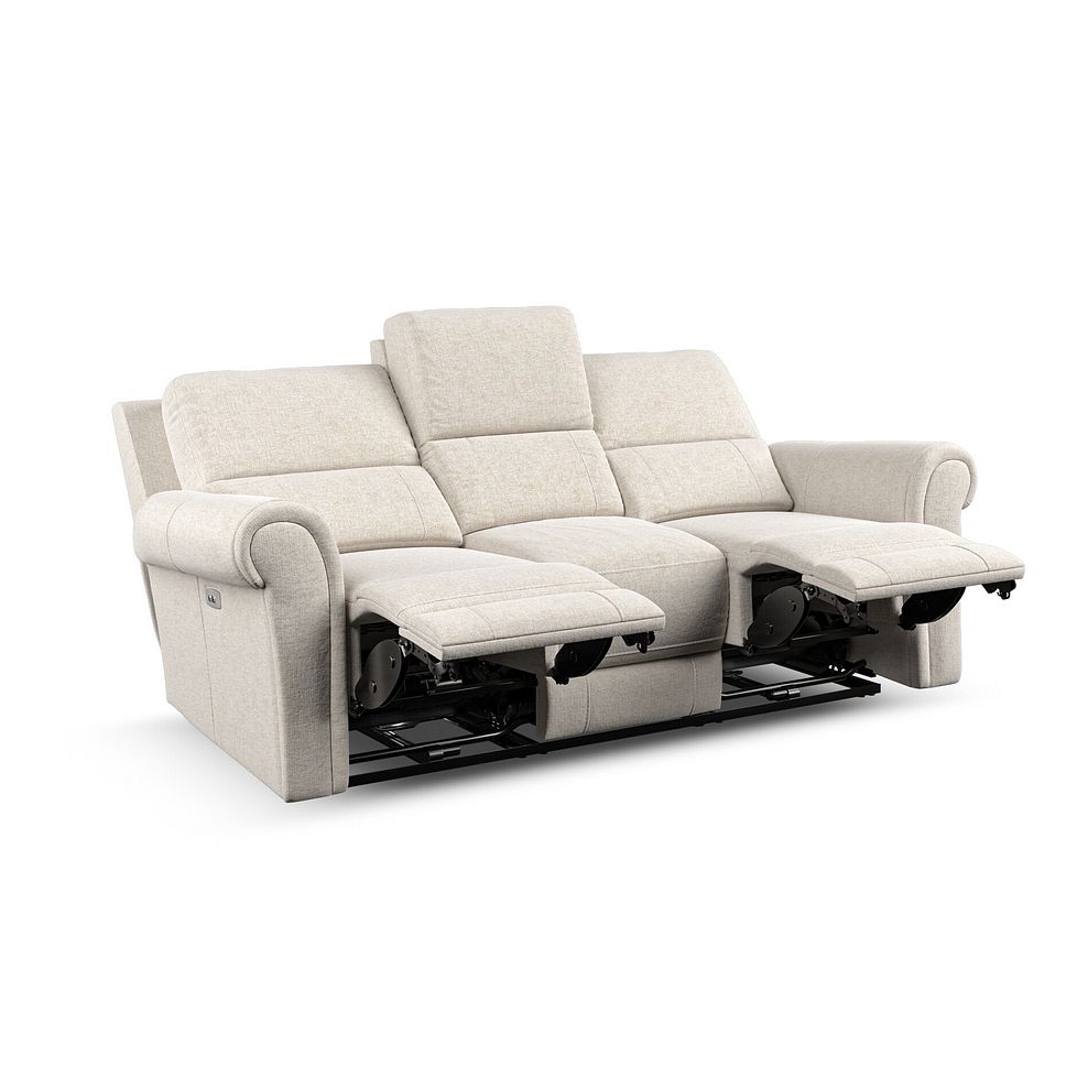 Colorado 3 Seater Electric Recliner in Hopsack Natural Fabric 5