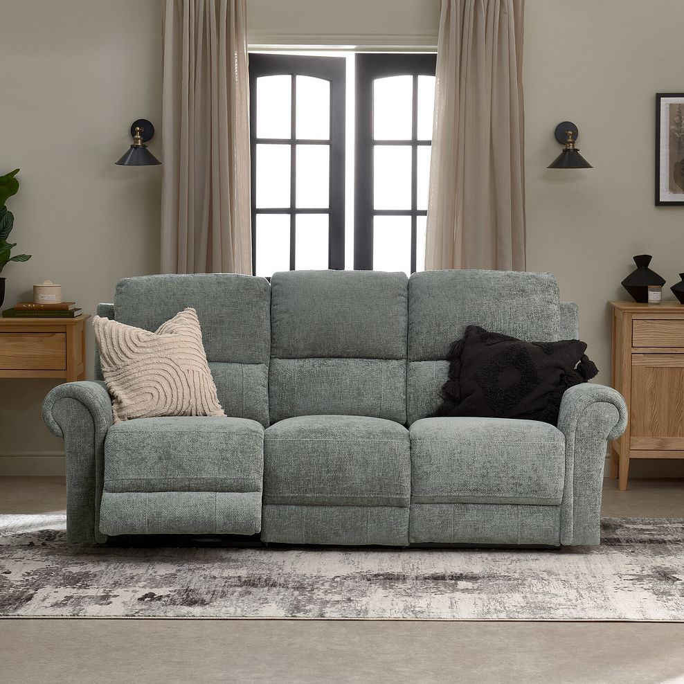 Colorado 3 Seater Electric Recliner in Hopsack Platinum Fabric 5