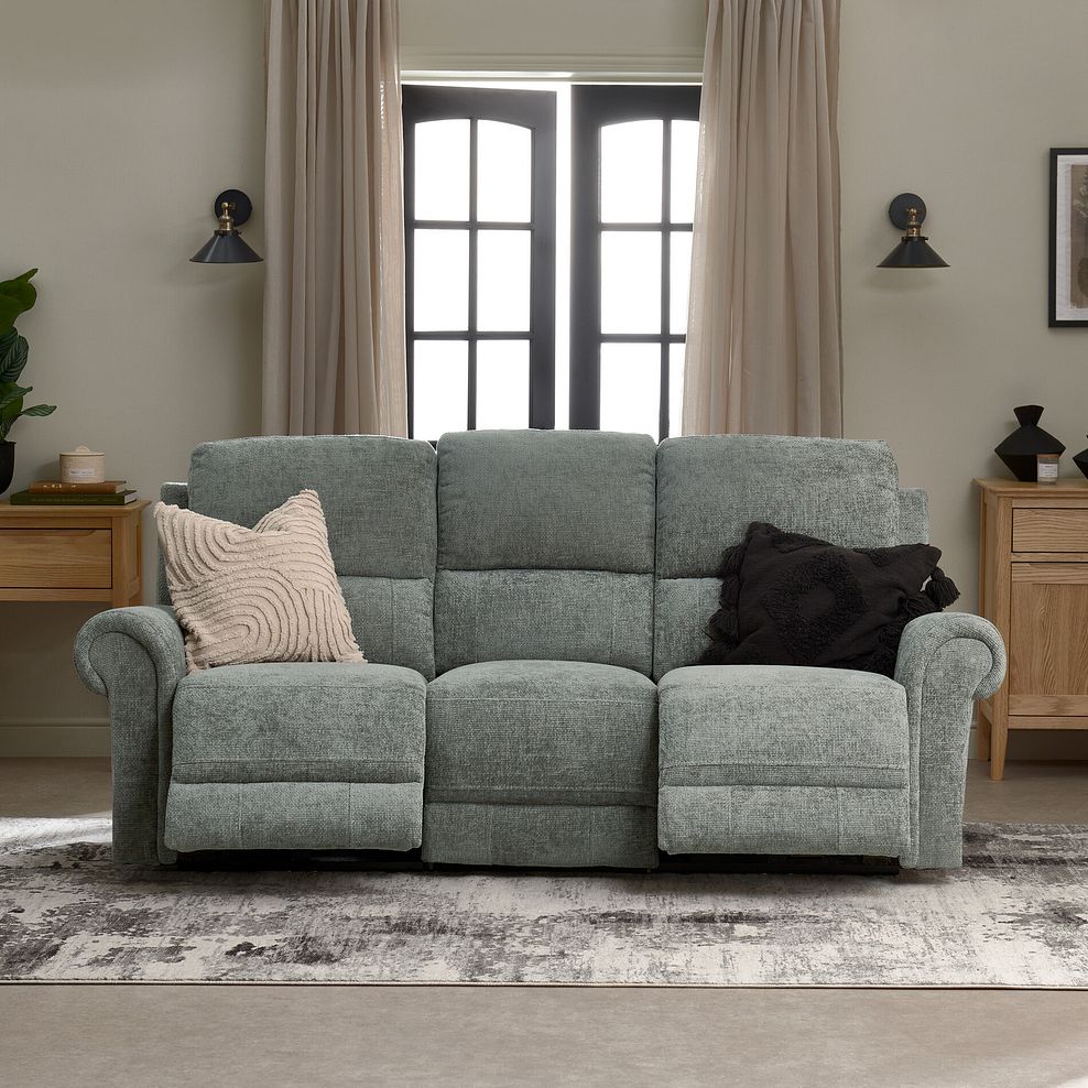 Colorado 3 Seater Electric Recliner in Hopsack Platinum Fabric 6