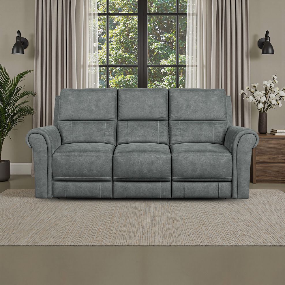 Colorado 3 Seater Sofa in Miller Grey Fabric 1