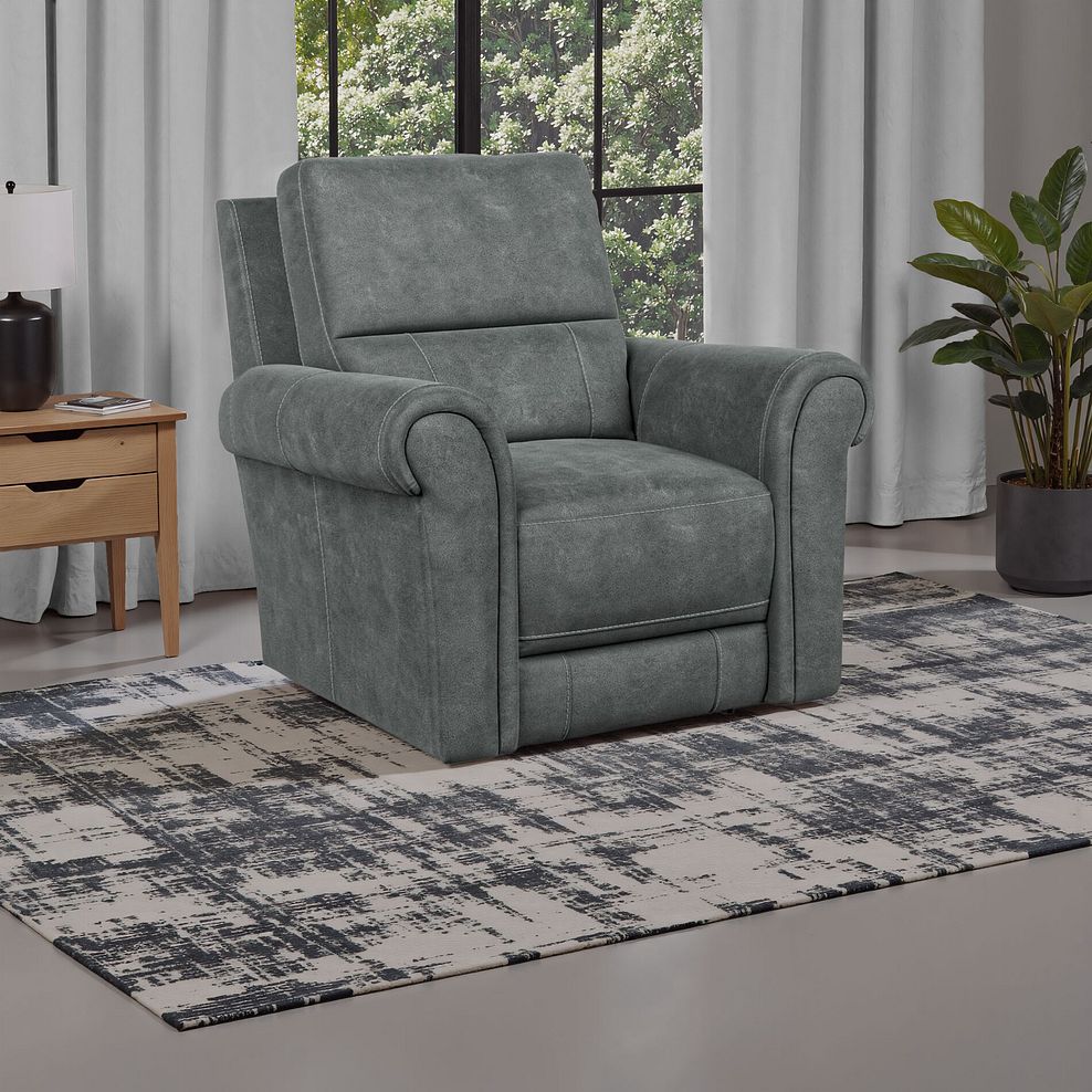 Colorado Armchair in Miller Grey Fabric 1