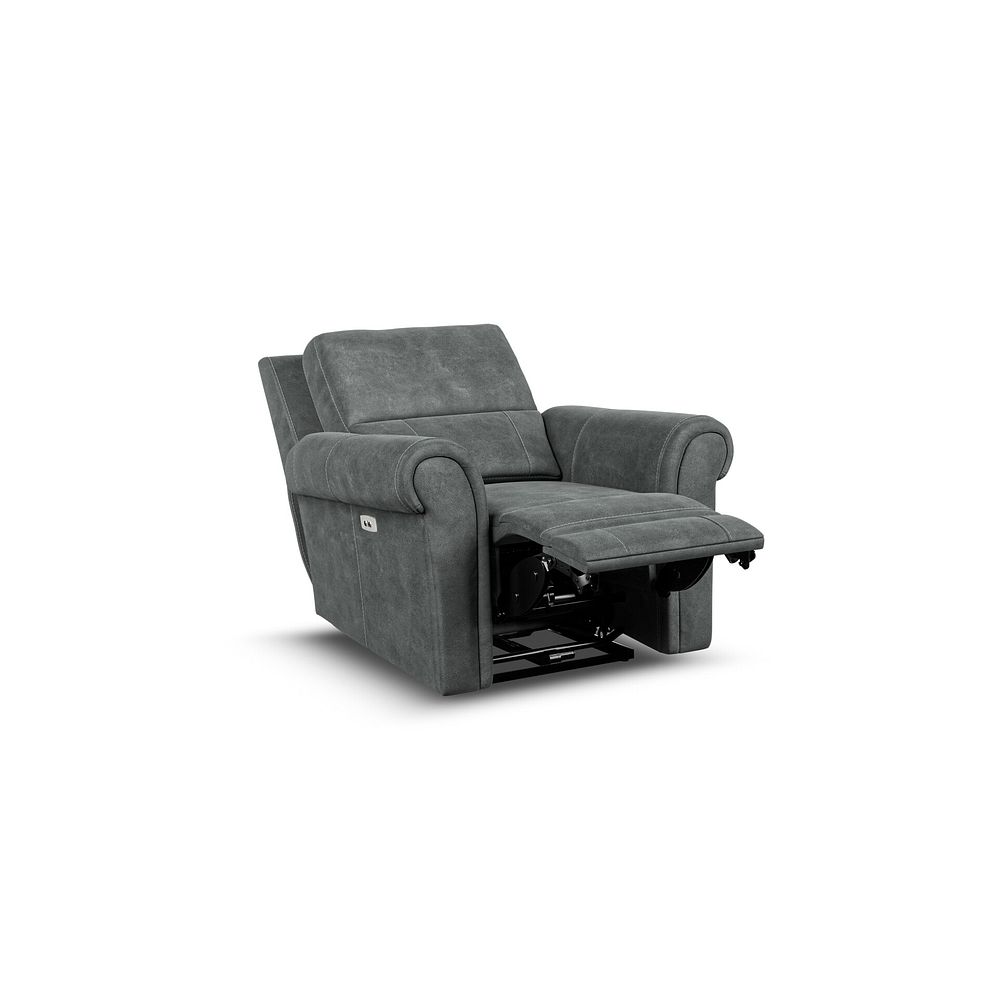 Colorado Electric Recliner Armchair in Miller Grey Fabric 3