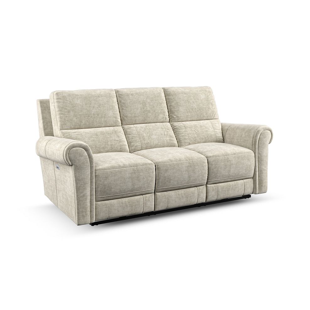 Colorado 3 Seater Electric Recliner in Plush Beige Fabric 1