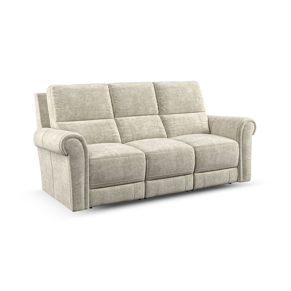 Colorado 3 Seater Sofa in Plush Beige Fabric 1