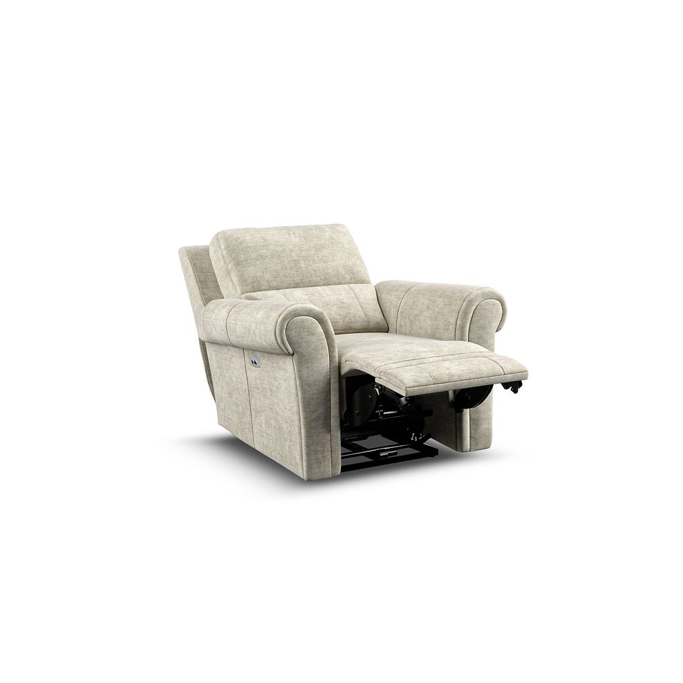 Colorado Electric Recliner Armchair in Plush Beige Fabric 3