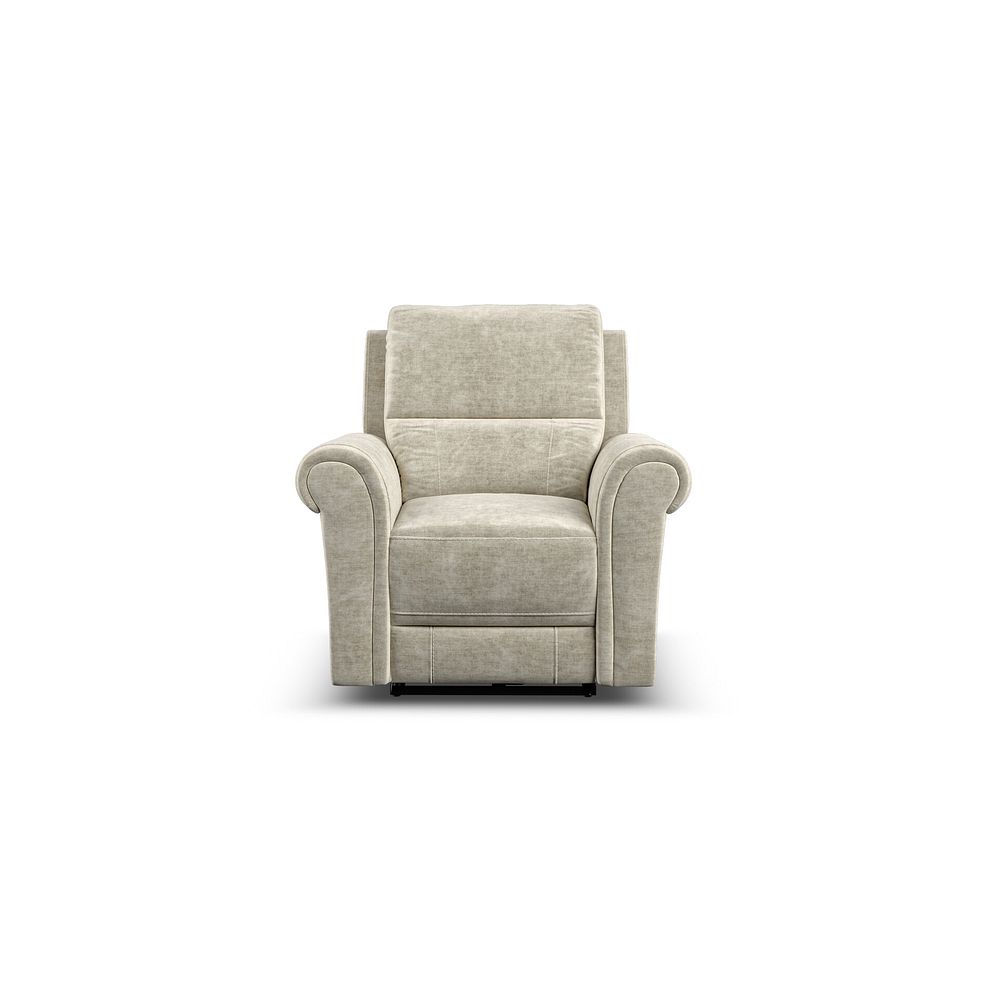 Colorado Electric Recliner Armchair in Plush Beige Fabric 4