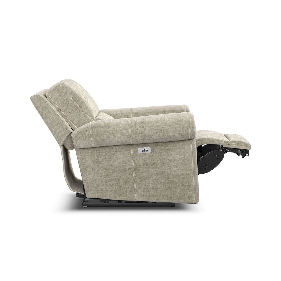 Colorado Electric Recliner Armchair in Plush Beige Fabric 7