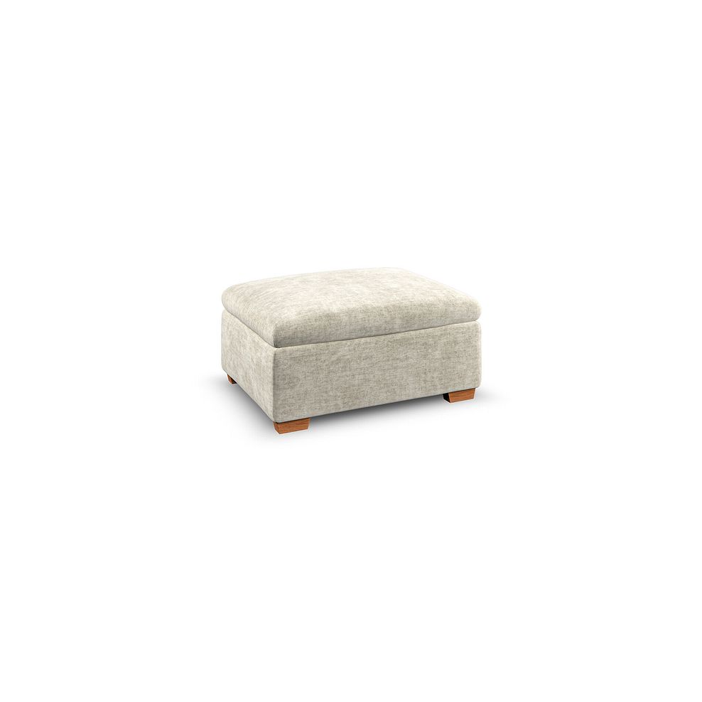 Colorado Storage Footstool in Plush Beige Fabric 1