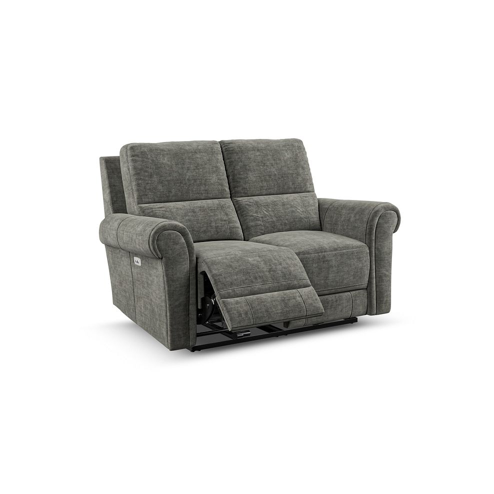 Colorado 2 Seater Electric Recliner in Plush Charcoal Fabric 2