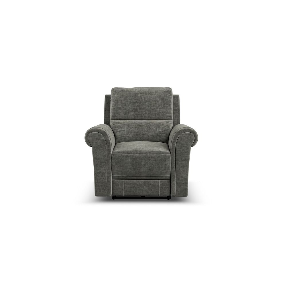 Colorado Electric Recliner Armchair in Plush Charcoal Fabric 4