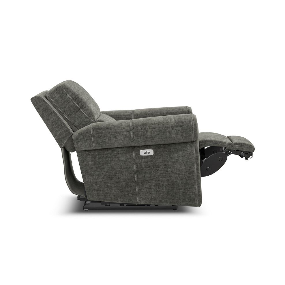 Colorado Electric Recliner Armchair in Plush Charcoal Fabric 7