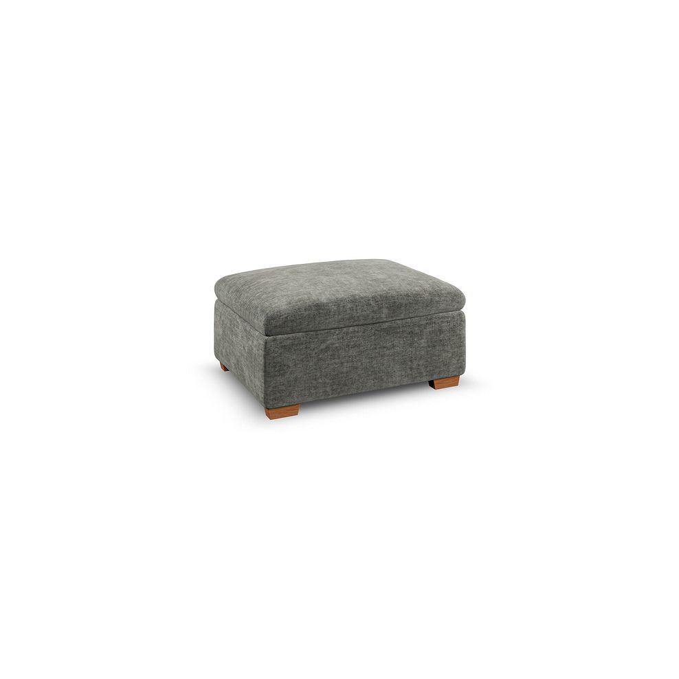 Colorado Storage Footstool in Plush Charcoal Fabric 1