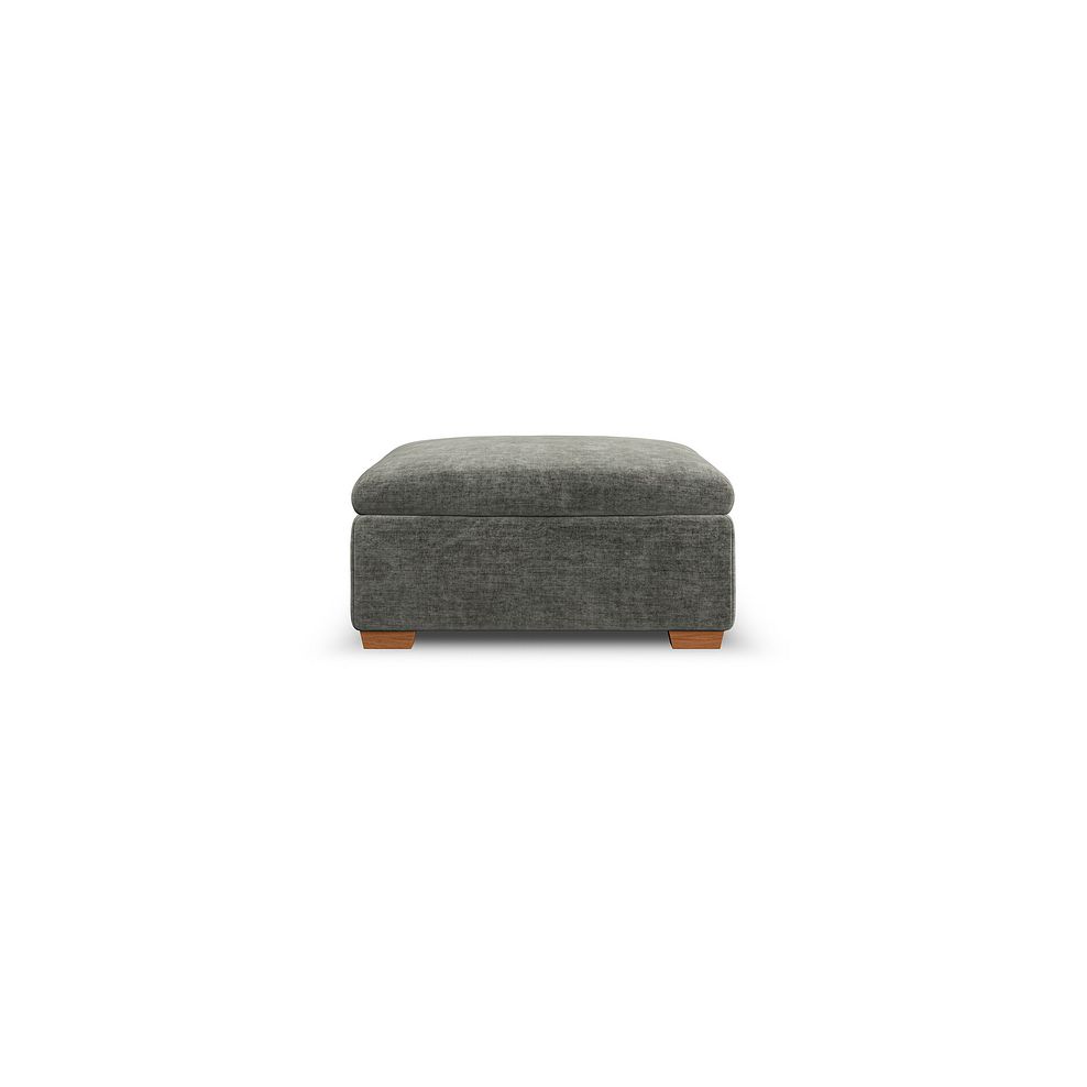 Colorado Storage Footstool in Plush Charcoal Fabric 3