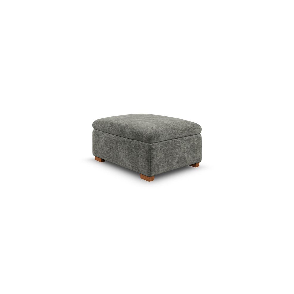 Colorado Storage Footstool in Plush Charcoal Fabric 4