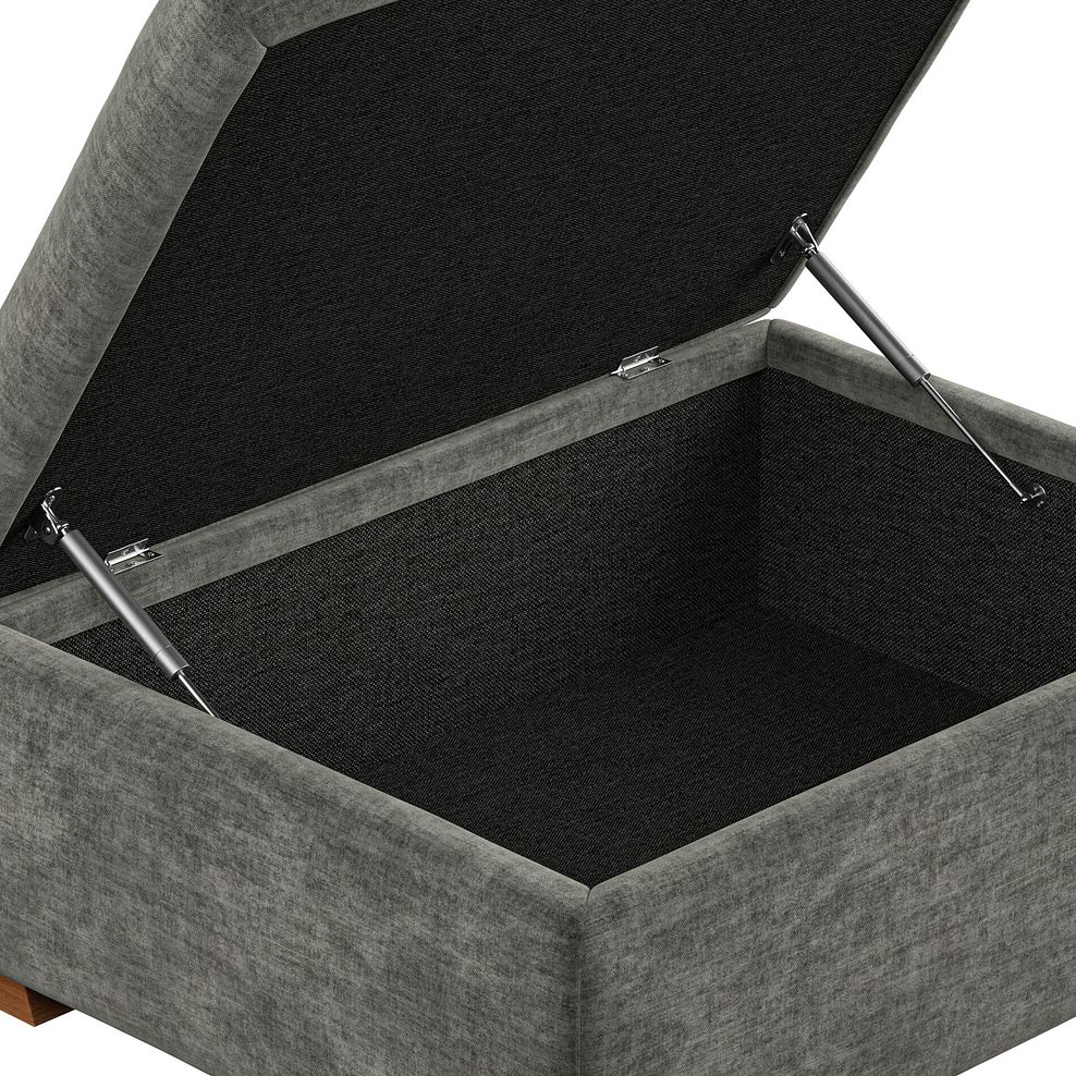 Colorado Storage Footstool in Plush Charcoal Fabric 8